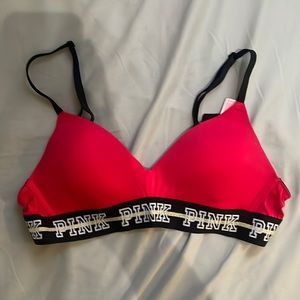 VS Pink Red Bra No Underwire